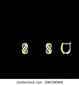 Illustration of jewelery Earrings designs with precious stones, Great for jewelry factories and jewelry stores