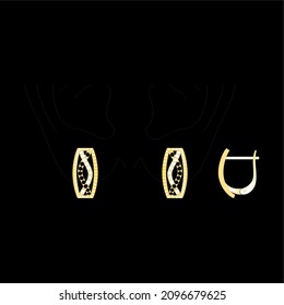 Illustration of jewelery Earrings designs with precious stones, Great for jewelry factories and jewelry stores.