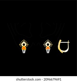 Illustration of jewelery Earrings designs with precious stones, Great for jewelry factories and jewelry stores.