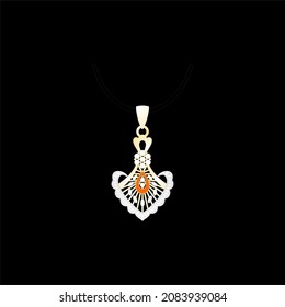 Illustration of jewelery pendant designs with precious stones, Great for jewelry factories and jewelry stores