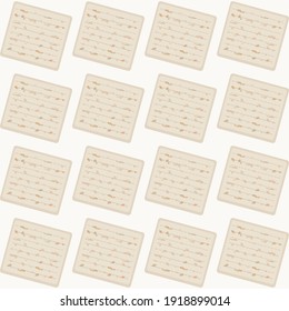 Illustration for the Jewish Passover, seamless pattern of matzah - the traditional food of the holiday. For Seder dinner decoration, wrapping and greetings