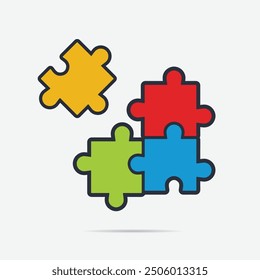 Illustration of jigsaw icon editable free image with colorful 