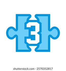 Illustration of jigsaw puzzle numbers icon