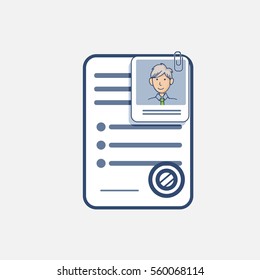 illustration job, with an attached photo male