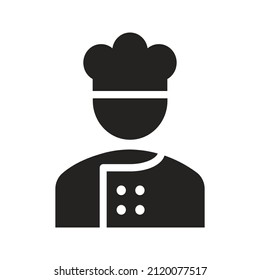 Illustration of a job as a chef. solid icon, silhouette, glyph. very suitable for use in websites, applications, APSS, logos, banners and others