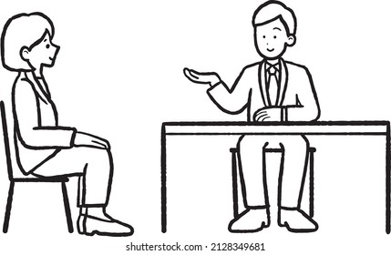 illustration of a job interview.