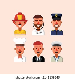 Ilustración del vector de diseño plano de profesión laboral