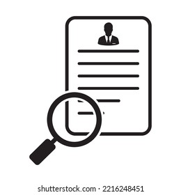 Illustration of job search icon with magnifying glass.