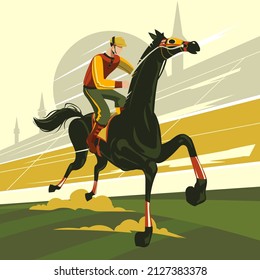 Illustration von Jockeys auf Renn-Pferderennen