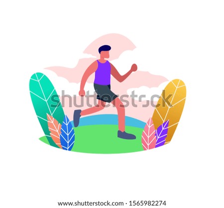illustration of jogging, running. design for landing pages and others