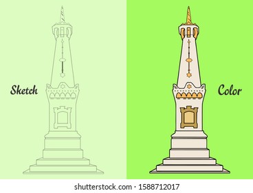 Illustration of Jogja Monument in Indonesia
