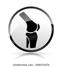 Illustration of joint knee icon on white background