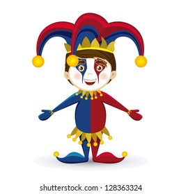 Illustration of a joker, April Fool's Day, jester illustration,  vector illustration