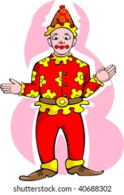 Illustration of joker with colourful background	