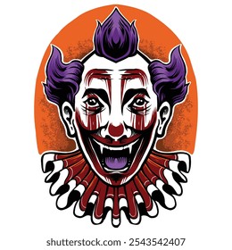 ilustração de joker face rir demonic esboço arte design conceito