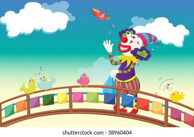 illustration of joker showing magic