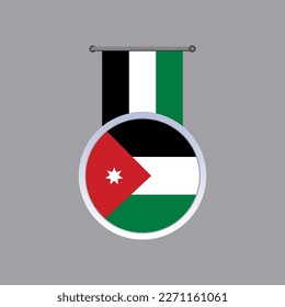 Illustration of Jordan flag Template