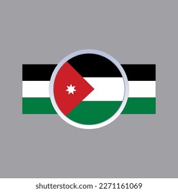 Illustration of Jordan flag Template