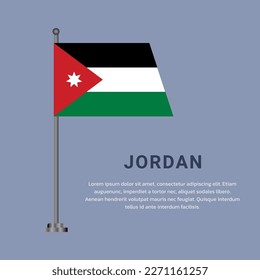 Ilustración de la plantilla de bandera de Jordania