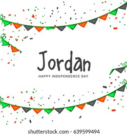 Illustration Of Jordan Independence Day Background.
