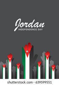 Illustration Of Jordan Independence Day Background.