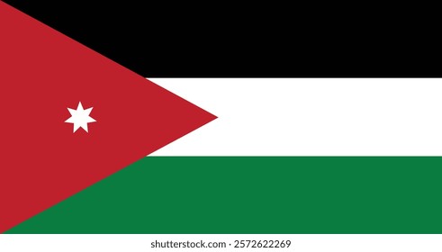 Illustration of Jordan national flag