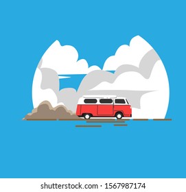 illustration of the journey home from a distant vacation