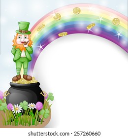 Illustration of joyful leprechaun