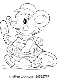 illustration of the joyful mouse