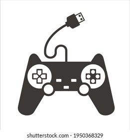 illustration of joystick game and usb cable.