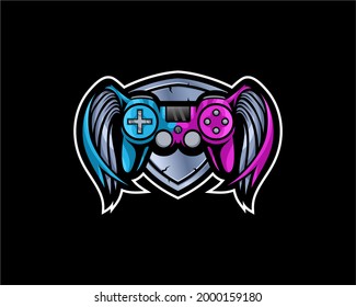 illustration of the joystick with wing and shield