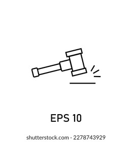 illustration of judge icon tap hammer stroke eps 10