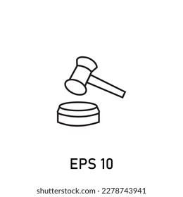 illustration of judge icon tap hammer stroke eps 10