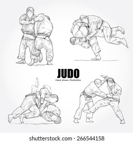 illustration of Judo. Hand drawn.