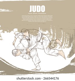 illustration of Judo. Hand drawn.