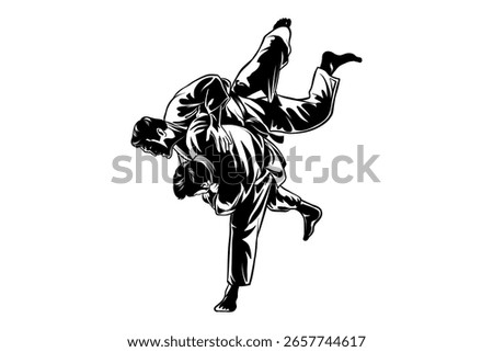 illustration of a judo player throwing a punch