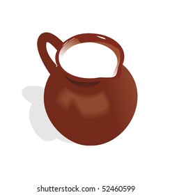 Illustration of jug with milk - vector