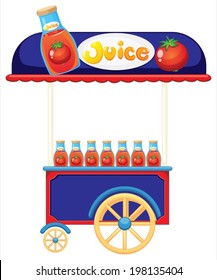 Illustration of a juice cart on a white background