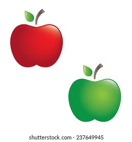 Illustration of juicy apples. vector