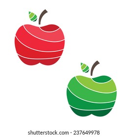Illustration of juicy apples. vector
