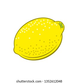 Illustration of Juicy Stylized Lemon Citrus Fruit. Icon for Food Apps Isolated on a White Background