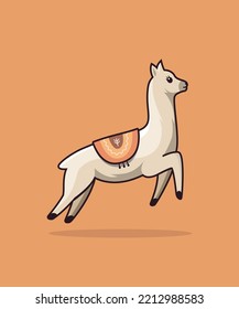 ilustración de una alpaca saltante con una servilleta