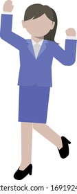 An Illustration Of Jumping Business Woman.