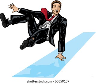 Illustration of a jumping businessman