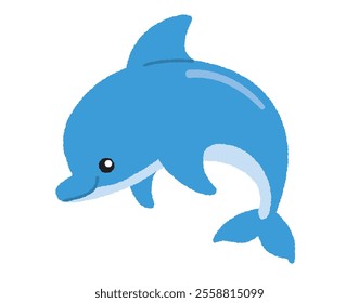 Illustration of a jumping dolphin