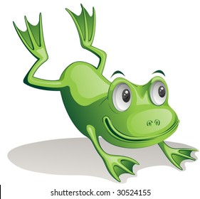 Illustration of jumping frog