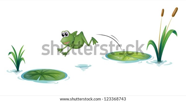 Illustration Jumping Frog On White Background Stock Vector (Royalty ...