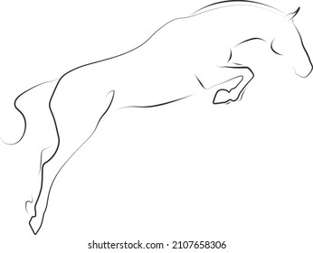 Illustration Of A Jumping Horse