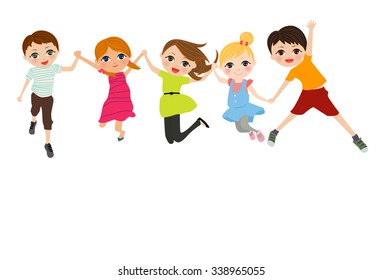 Children Jumping Together Stock Vector (Royalty Free) 1209703288 ...