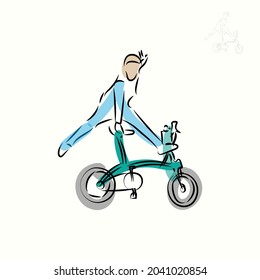 illustration of jumping on a bicycle